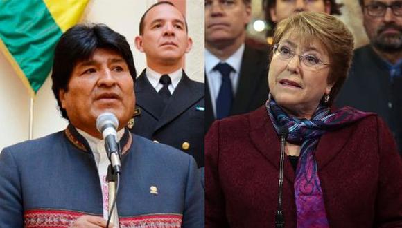 Estas son las declaraciones cruzadas entre Evo Morales y Michelle Bachelet. (EFE)