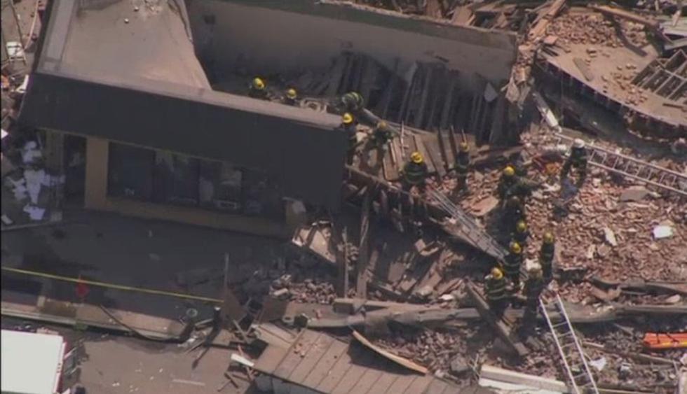 Vista aérea del edificio colapsado. Hasta el momento no se reportan víctimas. (Foto: @nbcnightlynews)