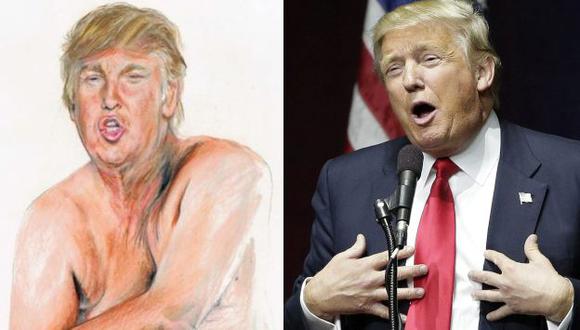 Donald Trump: Esta es la pintura del candidato desnudo que censuró Estados Unidos. (AP)
