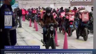 Surco: motociclistas de Rappi no respetaron distanciamiento social dentro de local de revisiones técnicas l VIDEO