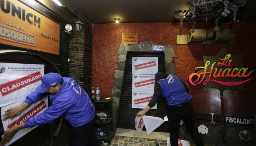 Municipalidad de Lima clausuró 5 bares y restaurantes inseguros de Jirón de la Unión. (Difusión)