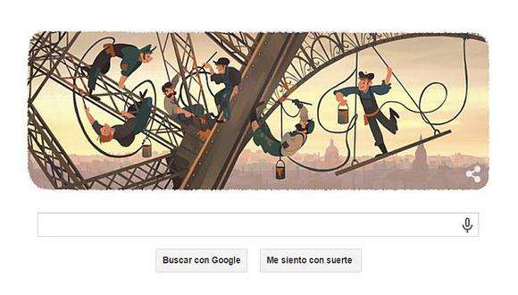 Doodle por el 126 aniversario de Torre Eiffel .(Google)