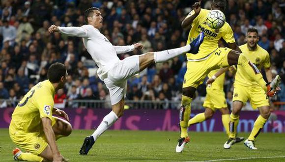 Real Madrid le dio vuelta al marcador y derrotó 3-2 al Villareal por la Liga Española. (Reuters)