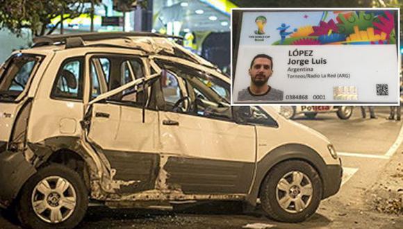 Así quedó el taxi en el que viajaba el periodista Jorge López. (Folha de Sao Paulo)