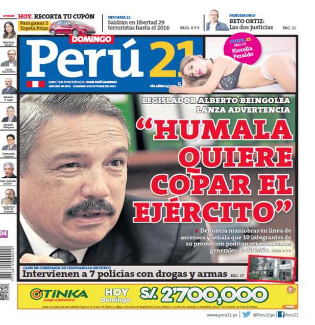 “Humala quiere copar el Ejército”  - 2015-10-04