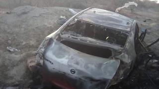 Piura: Vehículo se incendia tras impactar con tráiler en la Panamericana Norte