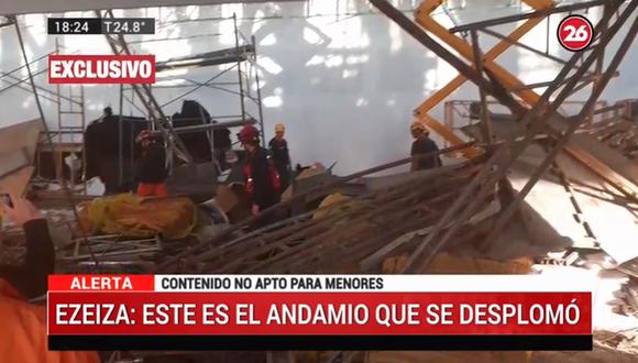 Un accidente durante las obras del aeropuerto de Ezeiza, en Buenos Aires, dejó un obrero muerto. (Foto: Captura de video)