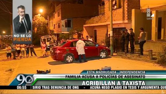 Independencia: Desconocidos acribillaron a taxista. (Captura TV)