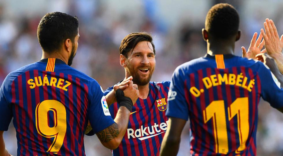 FC Barcelona puede sentirse orgulloso de un nuevo tridente goleador. (AFP)
