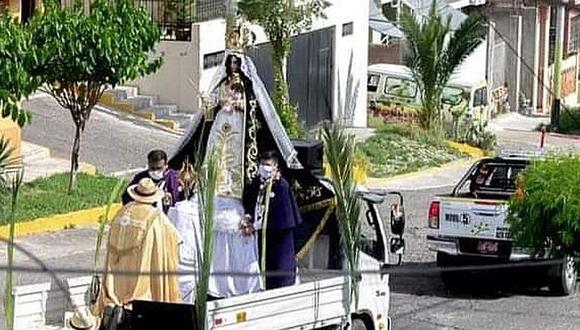Arequipa. Sacaron en procesión a la Virgen de Chapi a pesar de la inmovilización nacional obligatoria. (GEC)