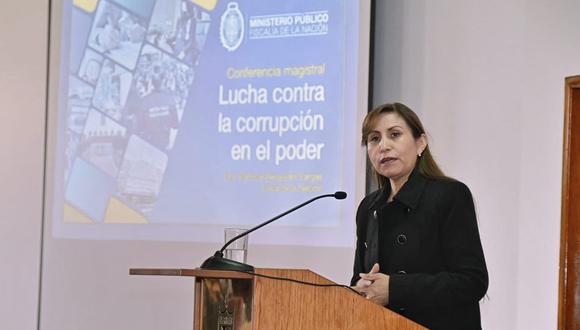 La fiscal de la Nación, Patricia Benavides, brindó una exposición magistral sobre "La lucha contra la corrupción en el poder". (Foto: @FiscaliaPeru / Twitter)