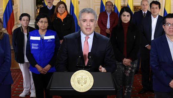 El presidente de Colombia, Iván Duque, anuncia cuarentena general para frenar avance del coronavirus. (Foto: captura de video)