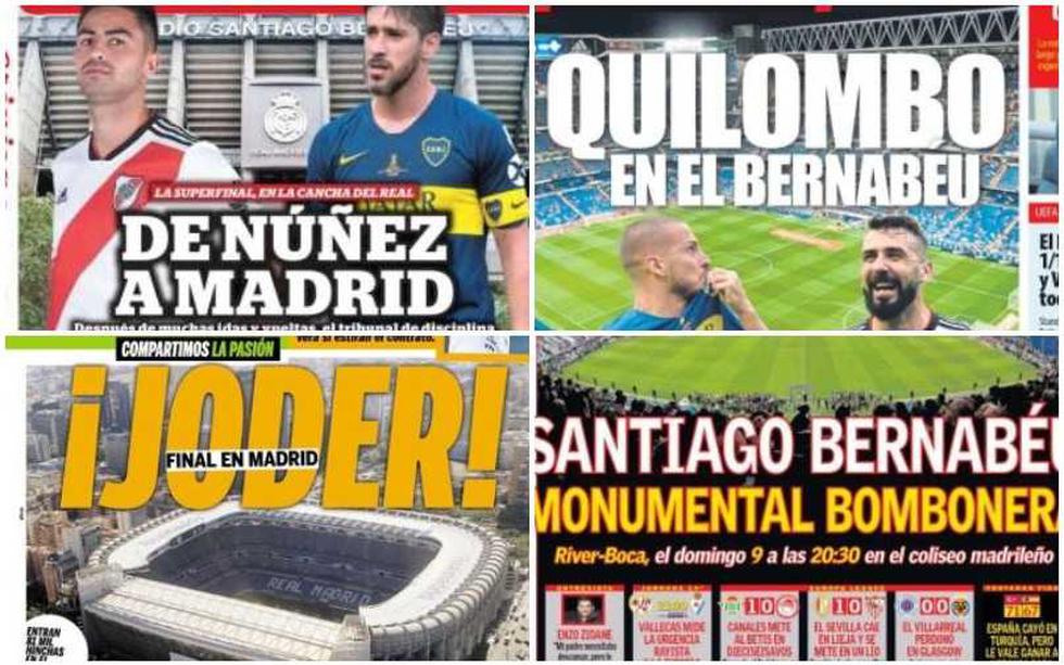 La reacción de los medios por el River-Boca en las portadas del 30 de noviembre (Foto: captura).