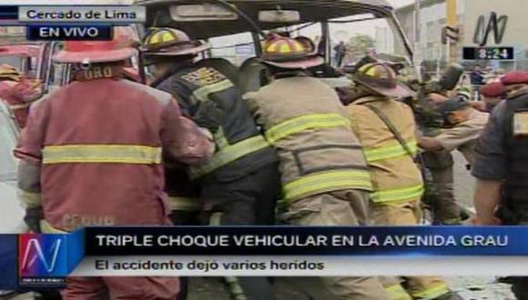 La Victoria: 'Chosicano' protagoniza triple choque que deja varios heridos. (Captura)