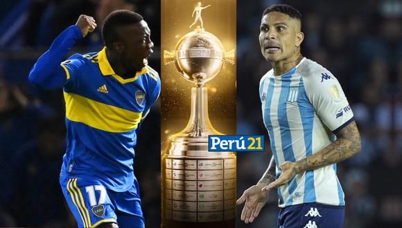 Luis Advíncula y Paolo Guerrero aún se mantienen en competencia en la Copa Libertadores (Fotos: Facebook/ Boca y Racing).