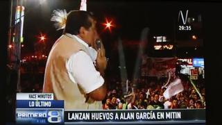 Alan García: Le lanzaron un huevo al candidato durante mitin en Santa Anita [Video]