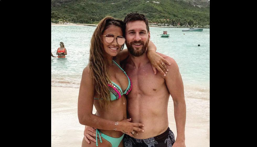 La pareja disfruta del mar del Caribe. (Instagram Antonella Roccuzzo)