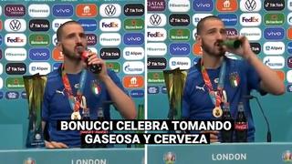 Italia campeón de la Eurocopa 2021: Bonucci celebró tomando gaseosa y cerveza en conferencia de prensa