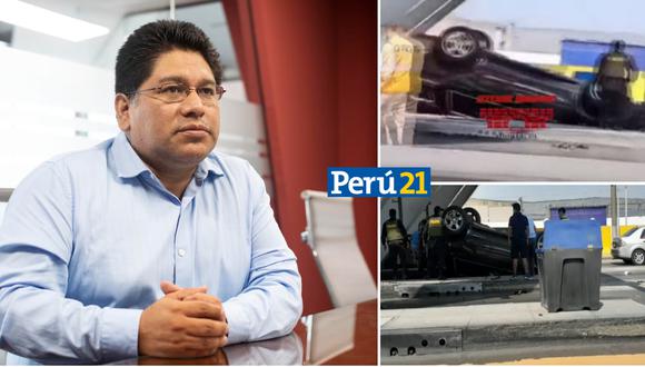 Renán Espinoza sufrió aparatoso accidente en Puente Piedra. Foto: Captura