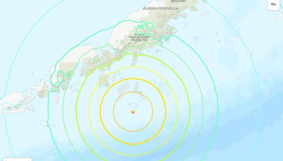 El estado de Alaska fue puesto en alerta de tsunami este lunes, luego de que se registrara un terremoto de magnitud 7,4. (UGSS).