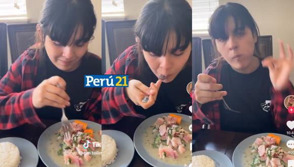 La joven aseguró que la comida peruana es mejor que la chilena. (Imagen: TikTok/caritolinda43)