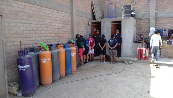 Intervienen planta clandestina de envasado de gas en el Callao. (Foto: Policía Nacional)