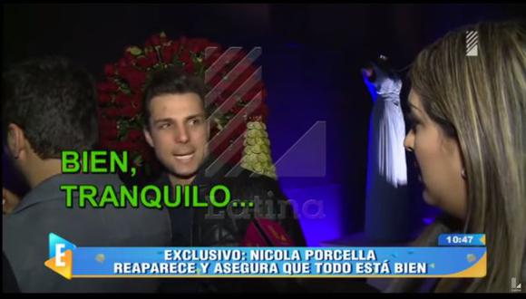 Nicola Porcella reapareció en un actividad pública. (Captura de TV)