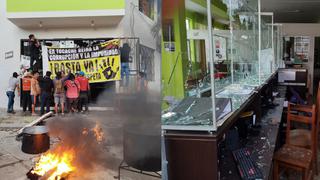 San Martín: violenta turba destroza sede de la Municipalidad de Tocache en sexto día de huelga | VIDEO Y FOTOS
