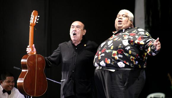 Arturo ‘Zambo’ Cavero y Oscar Avilés dos de los más grandes exponentes de la música criolla. 2007 (Foto: GEC Archivo)