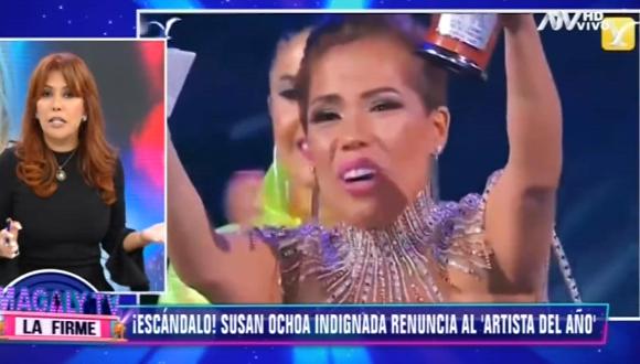 "Ella se ha sentido humillada y le dijo a Valcárcel que renunciaba", agregó Magaly Medina sobre la renuncia de Susan Ochoa. (Captura de pantalla)