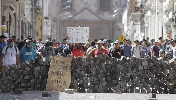 Manifestantes que se oponen a proyecto Tía María acatan paro en Arequipa por casi dos meses. (GEC)