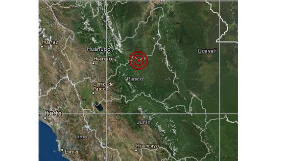 Un sismo de magnitud 4,0 se registró en Huánuco la noche de este miércoles a las 20:55 horas. (Foto: Captura Sismo)