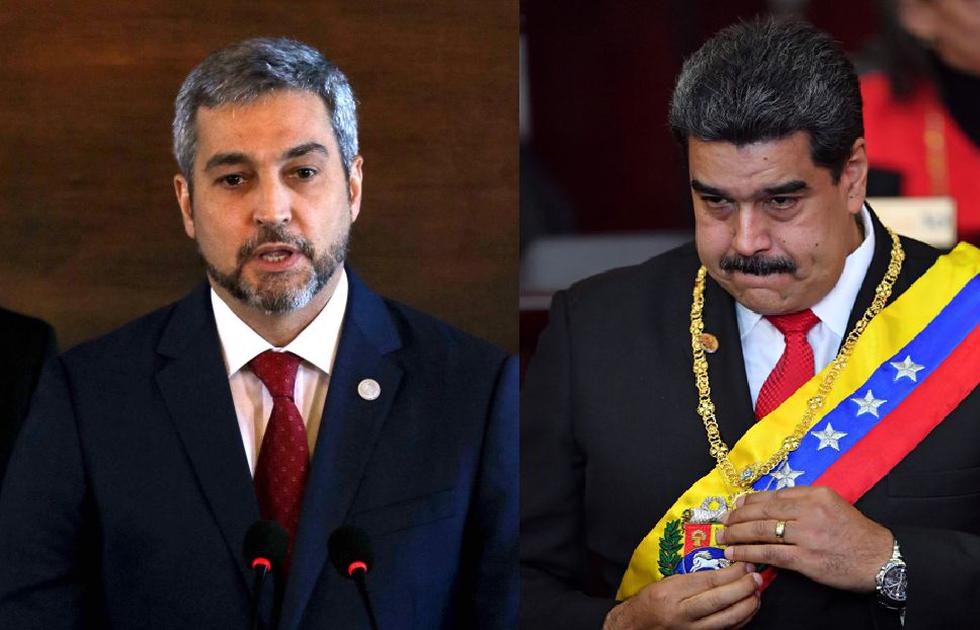 Presidente de Paraguay, Mario Abdo,anunció que retirará su embajada de Venezuela tras la juramentación de Maduro. (Composición EFE/AFP)