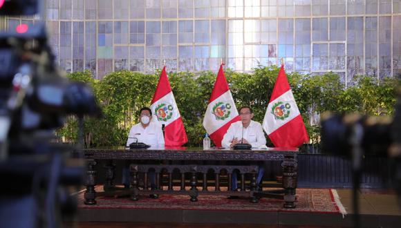 Martín Vizcarra encabezó conferencia de prensa desde Palacio de Gobierno en el día 92 de la emergencia sanitaria (Presidencia).