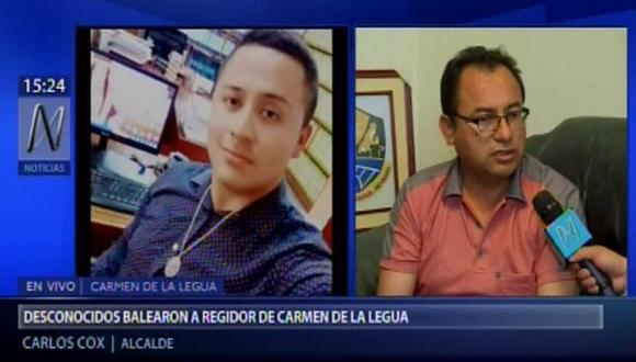 Carlos Cox, alcalde de Carmen de la Legua, dio detalles del ataque del regidor. (Canal N)