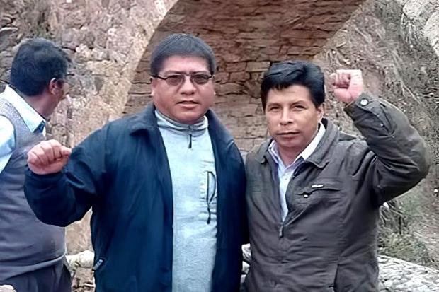Pedro Castillo junto a dirigente del Movadef, César Tito Rojas. 