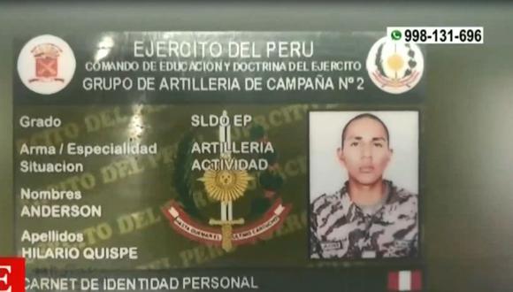 Exmiembro militar Wilder Anderson Hilario Quispe es sindicado como integrante de la banda denominada ‘Los Chuquis de Payec’. (Captura: América Noticias)