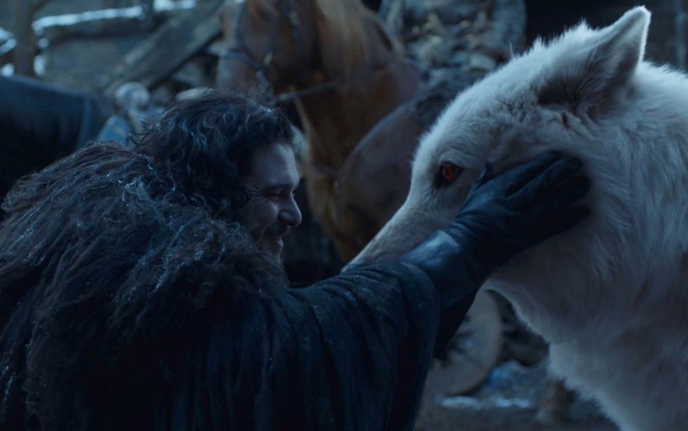 Jon Snow se reencontró con el famoso lobo huargo que crió desde cachorro. (Foto: HBO)