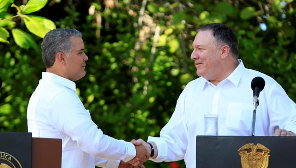 Pompeo y Duque conversaron sobre la importancia de las acciones conjuntas para reducir el cultivo de coca y la producción de cocaína en Colombia. (Foto: EFE)