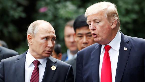 El mandatario de Rusia, Vladimir Putin, y su homólogo estadounidense, Donald Trump. (Foto: EFE)