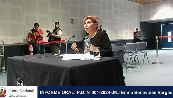 Enma Benavides se presentó ante el Pleno de la JNJ sin su abogado. (Facebook: JNJ)