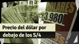 Tipo de cambio por debajo de los S/4: ¿A qué se debe la caída en el precio del dólar en el Perú?