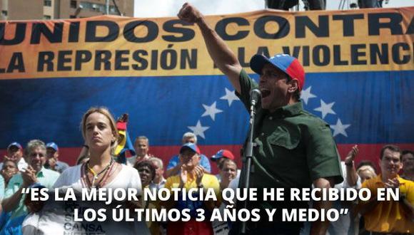 Leopoldo López confirmó que su esposa, Lilian Tintori, está embarazada. (Getty/Perú21)