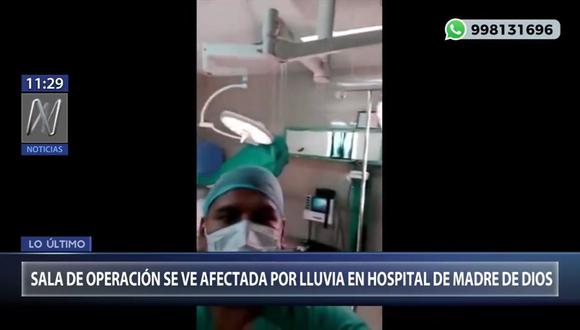Madre de Dios: lluvia afectó sala de operación de hospital en plena cirugía. (Video: Canal N)
