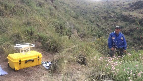 La Policía de Alta Montaña utilizó un dron para poder ubicar al joven, que desapareció desde el 13 de abril en el Misti. (Liz Gamarra)