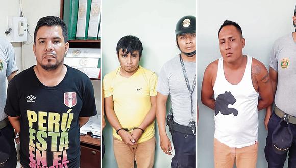 La Policía capturó a tres sospechosos, quienes tenían en su poder S/6,000. (Fotos: PNP)
