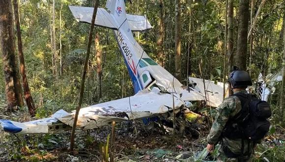 Avioneta estrellada en Guaviare, Selva de Colombia (Foto: Twitter/ @elnecio_cuba).