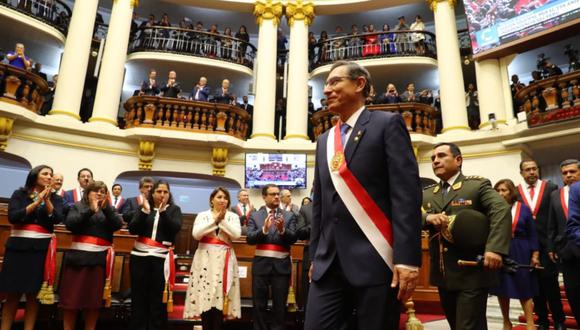Martín Vizcarra da Mensaje a la Nación desde el Congreso. (Foto: Andina)