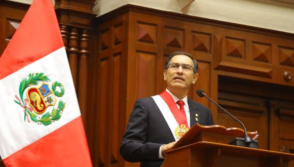 Martín Vizcarra, en su mensaje a la Nación por 28 de julio del 2018, confirmó que buscaría un referéndum para cambiar la Constitución. (Foto: Andina)