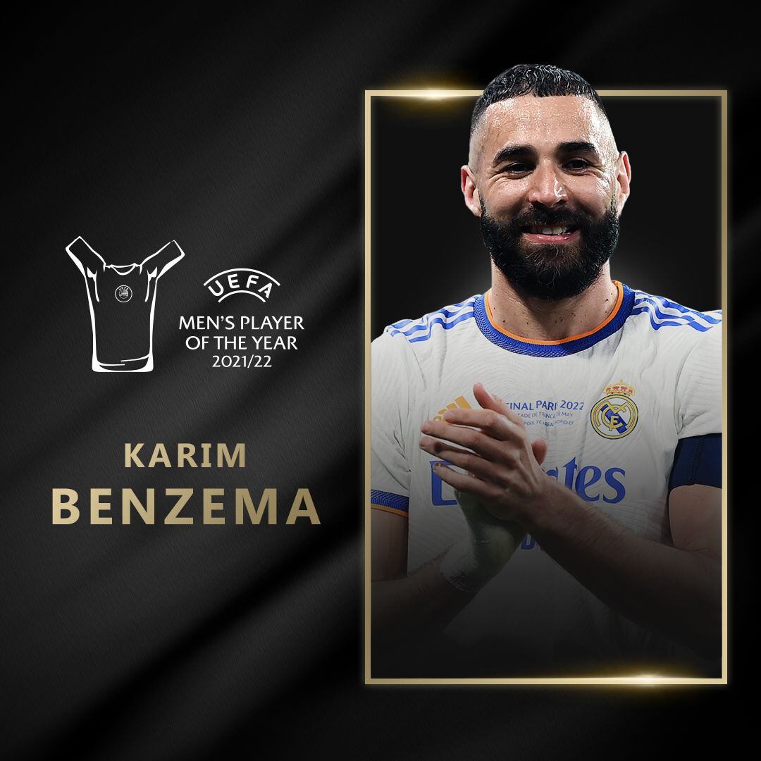 Benzema, el mejor jugador de UEFA. (Foto: Liga de Campeones)